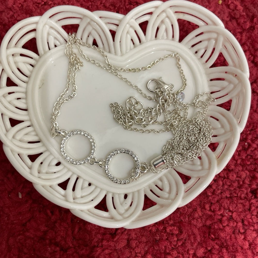 Elegant Silver Circle Pendant Necklace